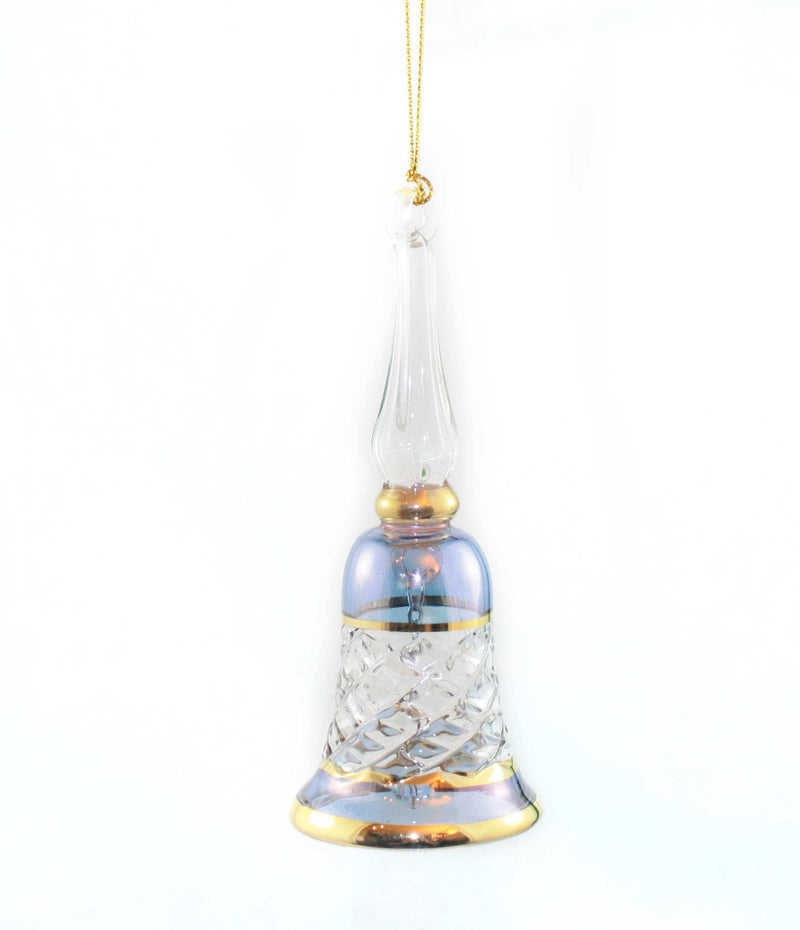 Gold Cut Etched Bell - Blue