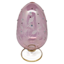 Pink Glass Egg With Floral Design