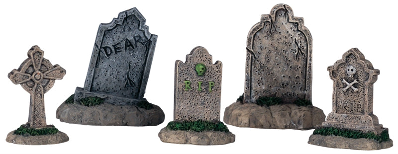 Spooky Town Set Of 5 Tombstones - The Country Christmas Loft