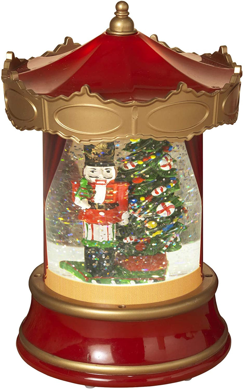 8 Inch Lighted Spinning Nutcracker Water Globe - The Country Christmas Loft