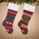 Knitted & Fleece Patch Stocking - - The Country Christmas Loft