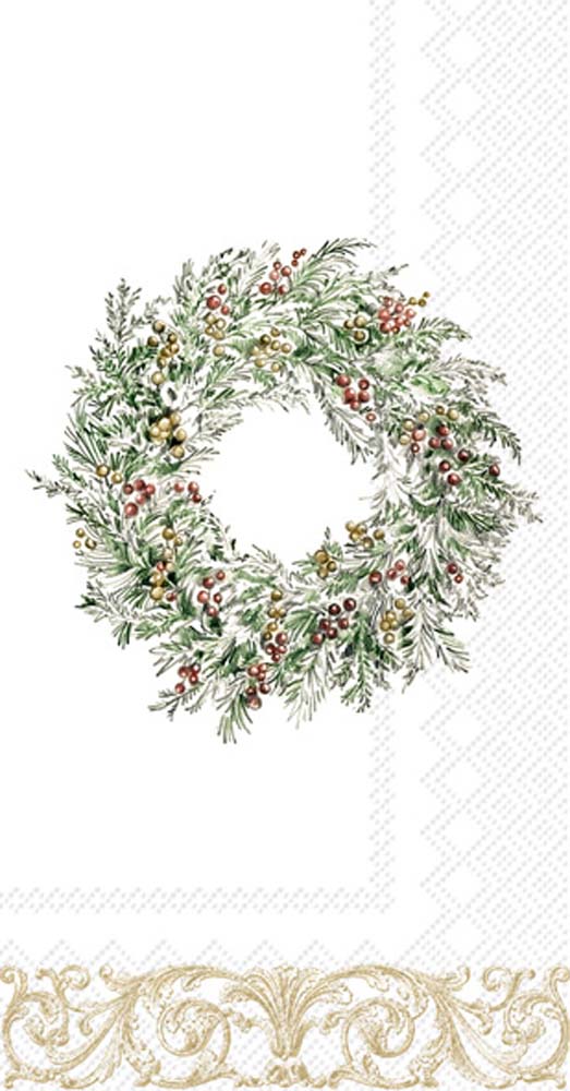 Holiday Berry Wreath - Guest Towel - The Country Christmas Loft