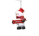 Cozy Snowman Ornament (Letters A - F) - - The Country Christmas Loft