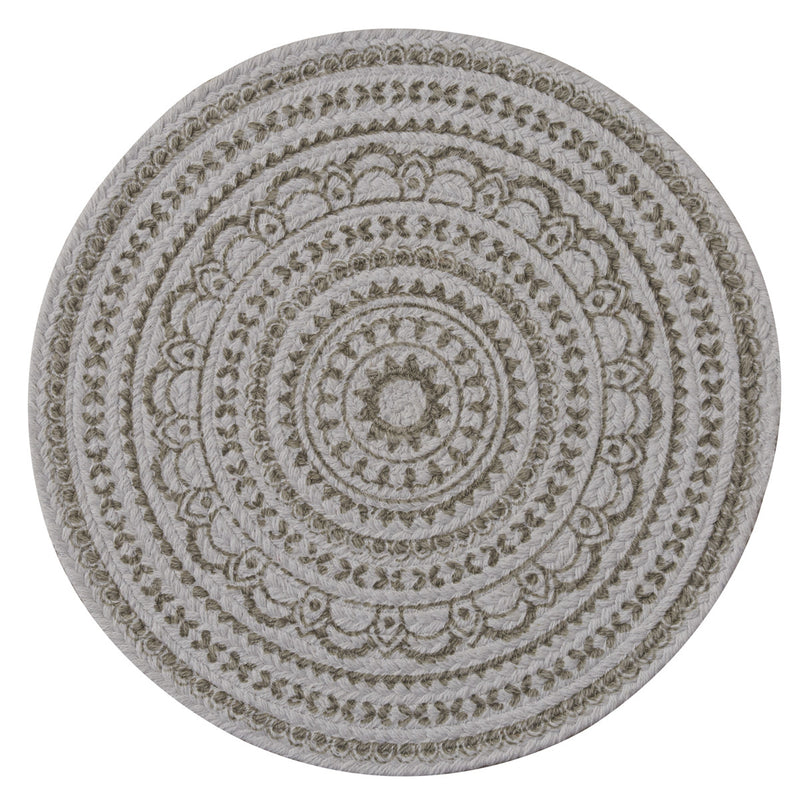 Medallion Printed Round Mushroom Place Mat - The Country Christmas Loft
