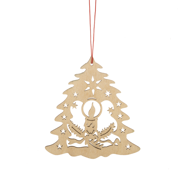 Wooden Holiday Icon Ornament - Bell - Candle - The Country Christmas Loft