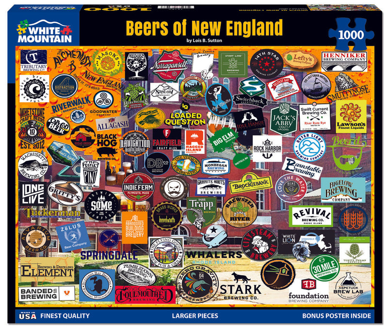 Beers of New England Puzzle - 1000 Piece