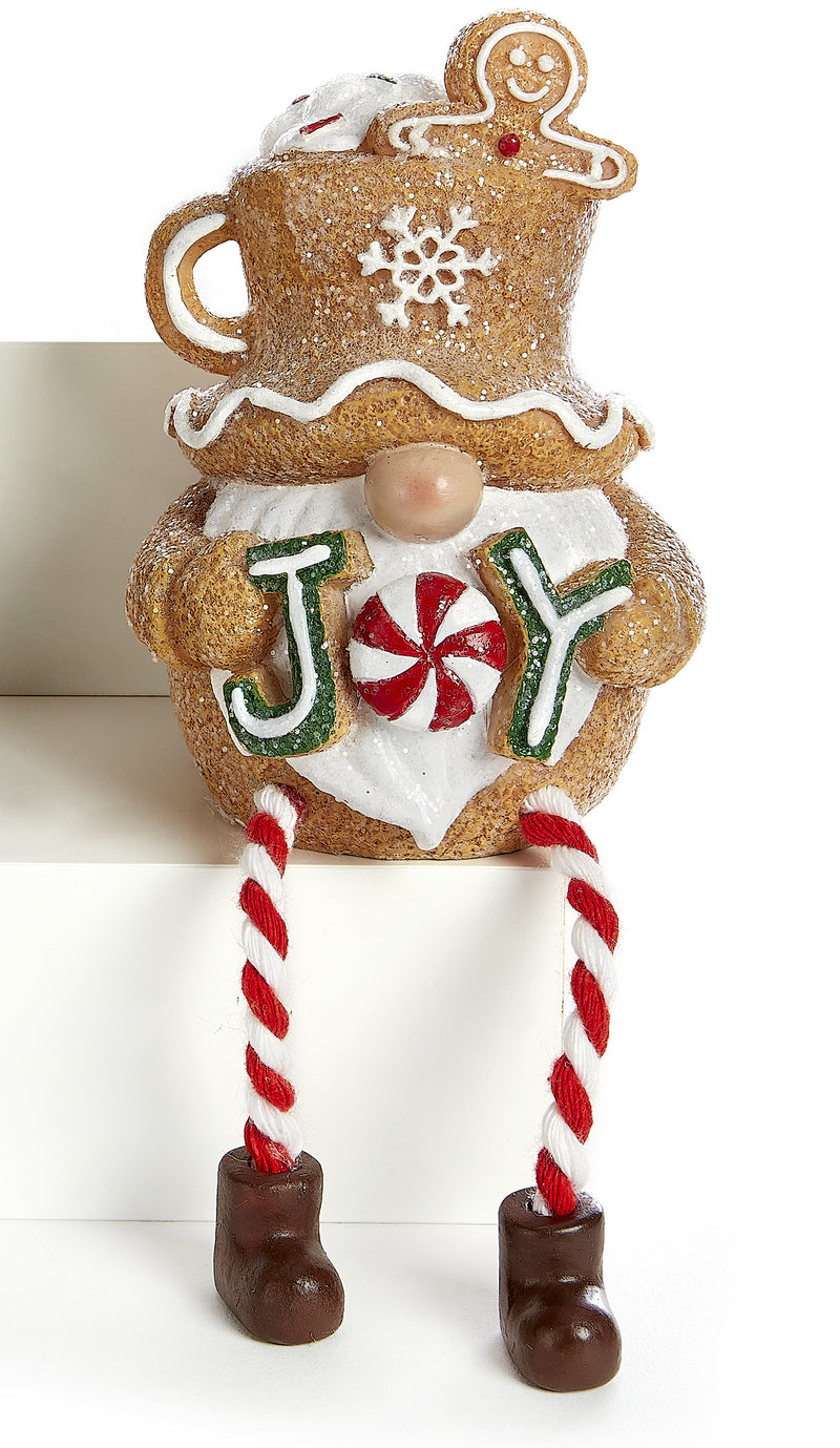Gingerbread Gnome Shelf Sitter - Joy