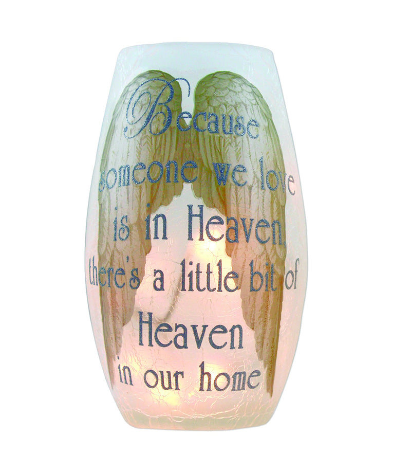 A Piece of Heaven is in our Home Lighted Vase - Silver Lettering - The Country Christmas Loft
