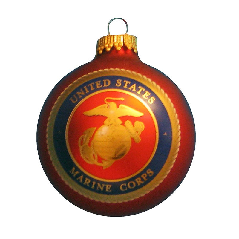 Marine Corps Glass Logo Ball Ornament - The Country Christmas Loft