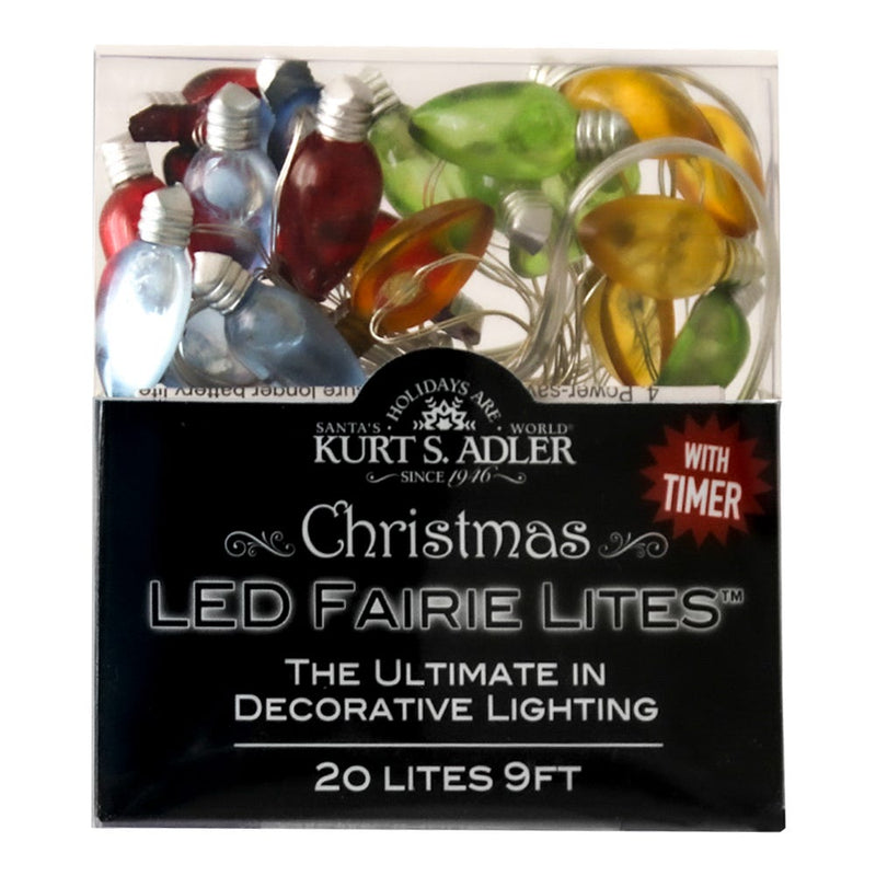 20 Light Battery-Operated C7 Bulb LED Fairy Lights - Multicolor - The Country Christmas Loft
