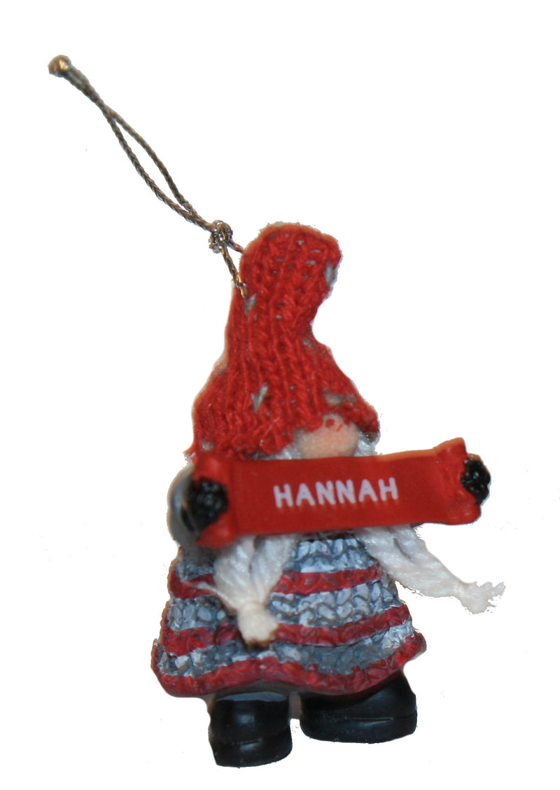 Personalized Gnome Ornament (Letters A-I) - Hannah - The Country Christmas Loft