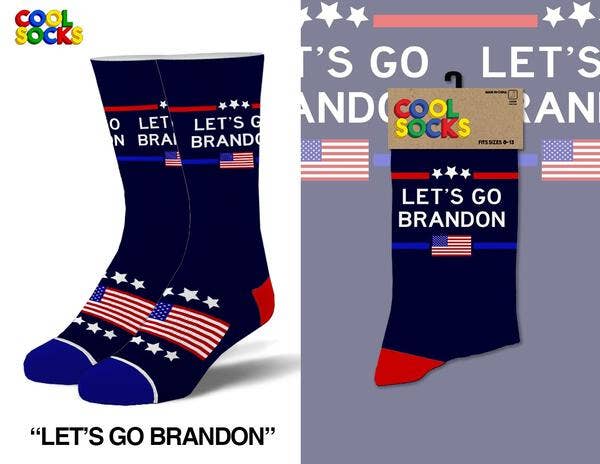Lets Go Brandon Crew Socks - The Country Christmas Loft