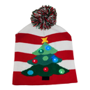 Battery-Operated LED Light-Up Knit Hat - Christmas Tree