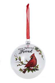 Cardinal Ball Ornament - Very Special Friend - The Country Christmas Loft