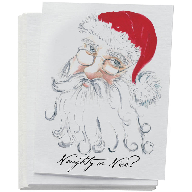 Naughty or Nice Santa - Note Card Set - The Country Christmas Loft