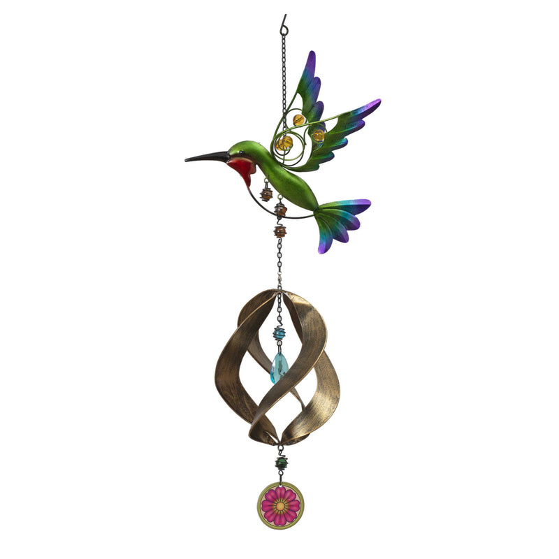 Metal Hanging Garden Friend with Spinner - Hummingbird - The Country Christmas Loft