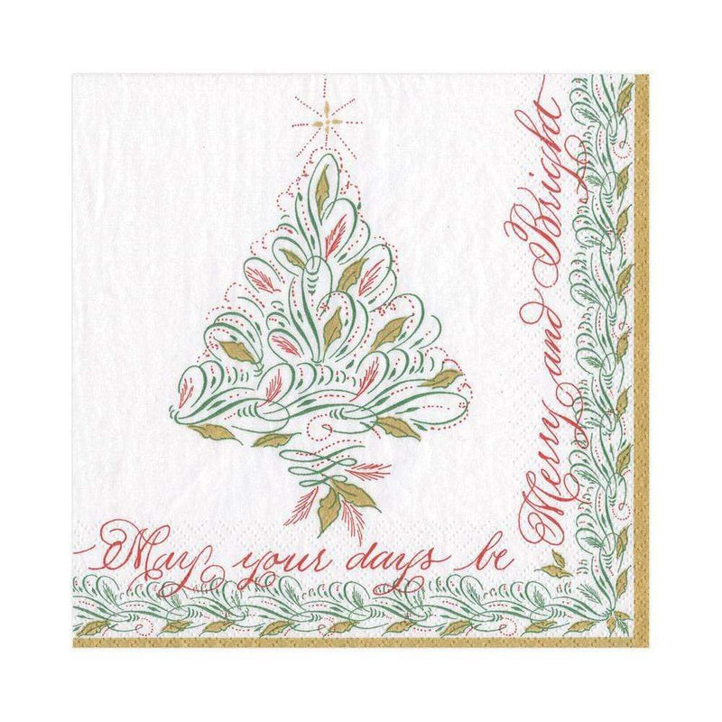 Christmas Calligraphy Paper Luncheon Napkins - The Country Christmas Loft