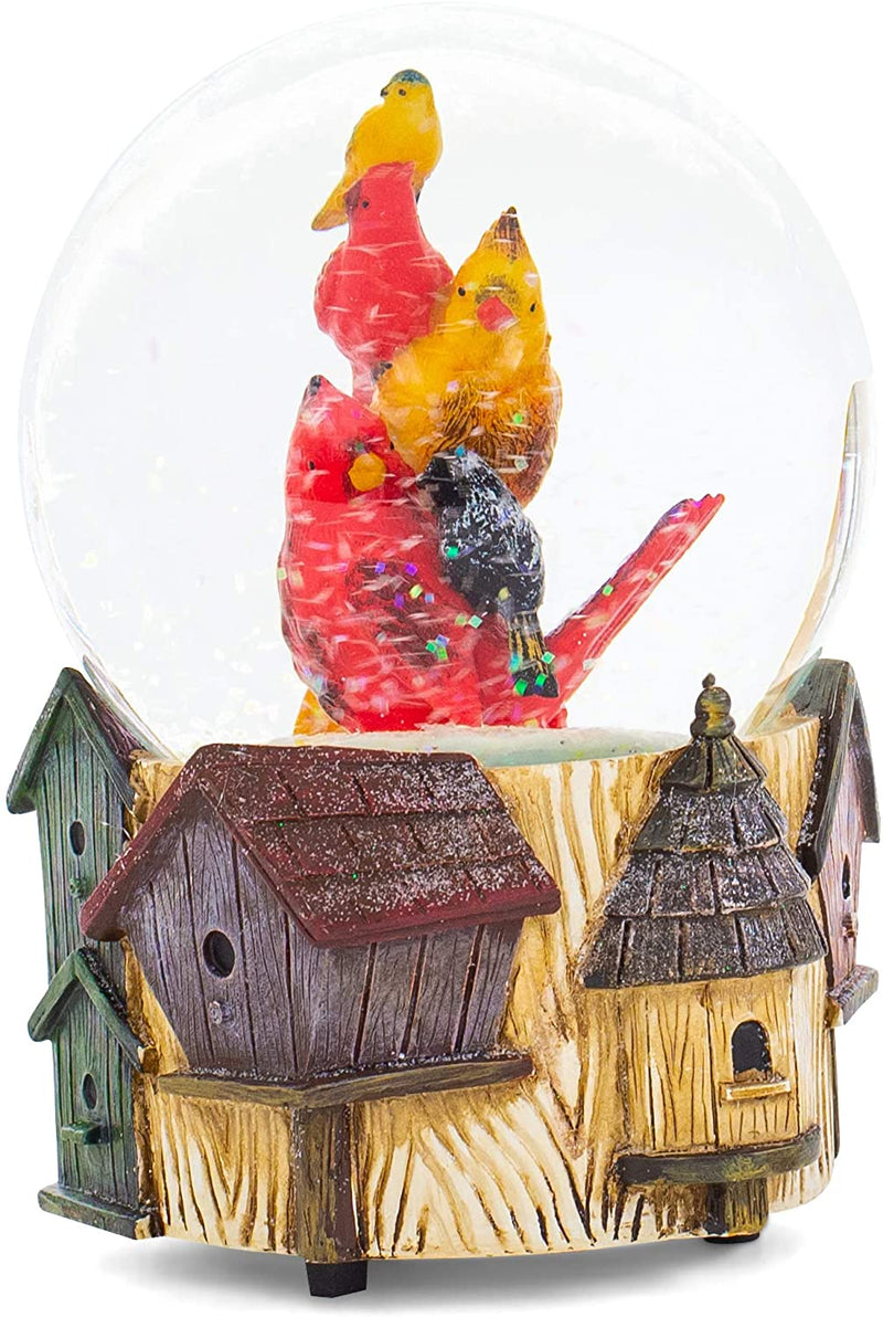 Birdhouse Cardinal - Musical Wind Up Snow Globe - The Country Christmas Loft