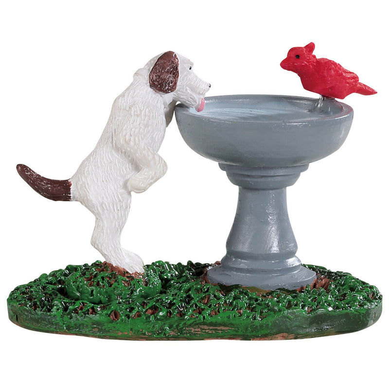 Dog at the Water Fountain - The Country Christmas Loft