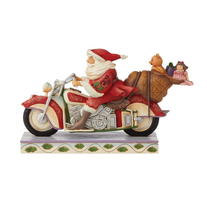 Santa Riding Motorcycle - The Country Christmas Loft