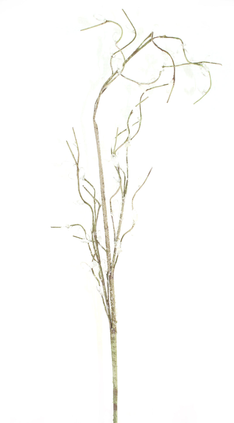 28 Inch Frosted Branches with Ice 'beads' - Olive Color - The Country Christmas Loft