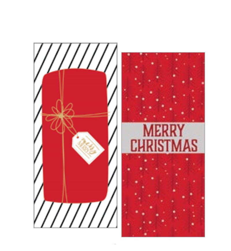 Christmas Money Card Holder - Present/Red Trees - The Country Christmas Loft