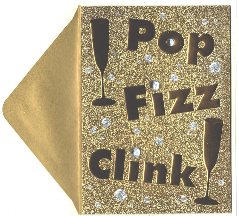 Pop Fizz Clink New Years Card - The Country Christmas Loft