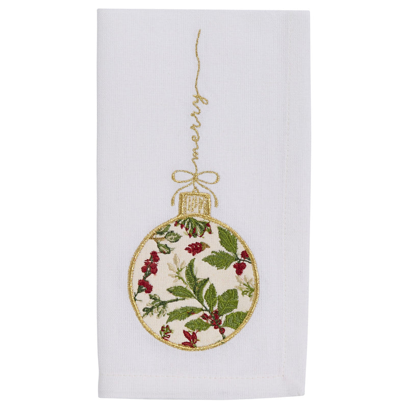 Peace and Merry Embroidered Napkin