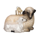 Sheep With Lamb Glass Blown Ornament - The Country Christmas Loft