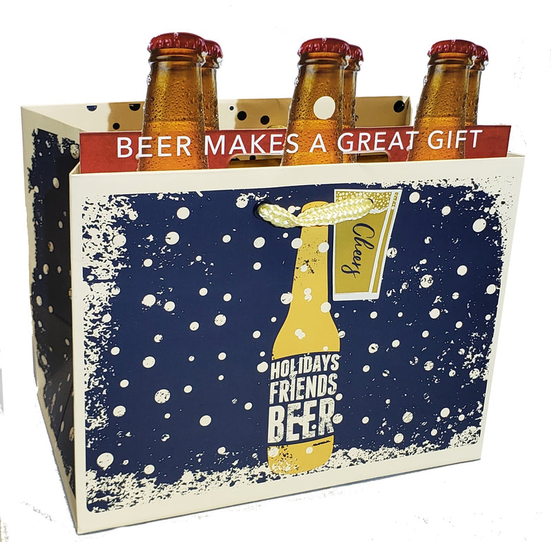 Heavyweight Gift Bag for 6-packs - Holiday, Friends, Beer