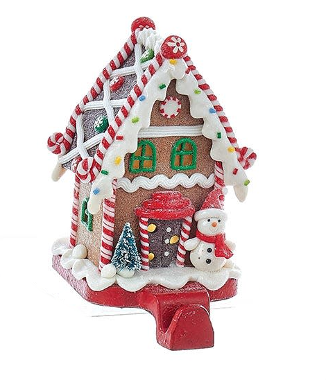 Battery-Operated Gingerbread Candy House Lighted Stocking Hangers - - The Country Christmas Loft