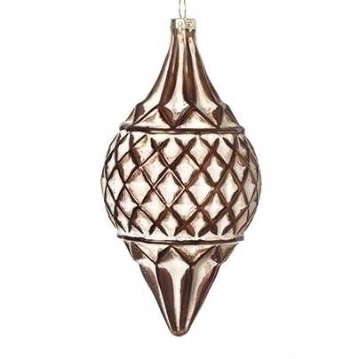 Copper White Wash Glass Ornament - Onion Shape - The Country Christmas Loft