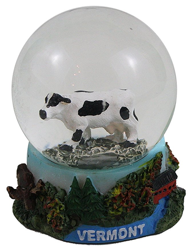 Small Vermont Cow Snowglobe - The Country Christmas Loft
