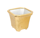 Ceramic Octangon Pot - Gold - - The Country Christmas Loft