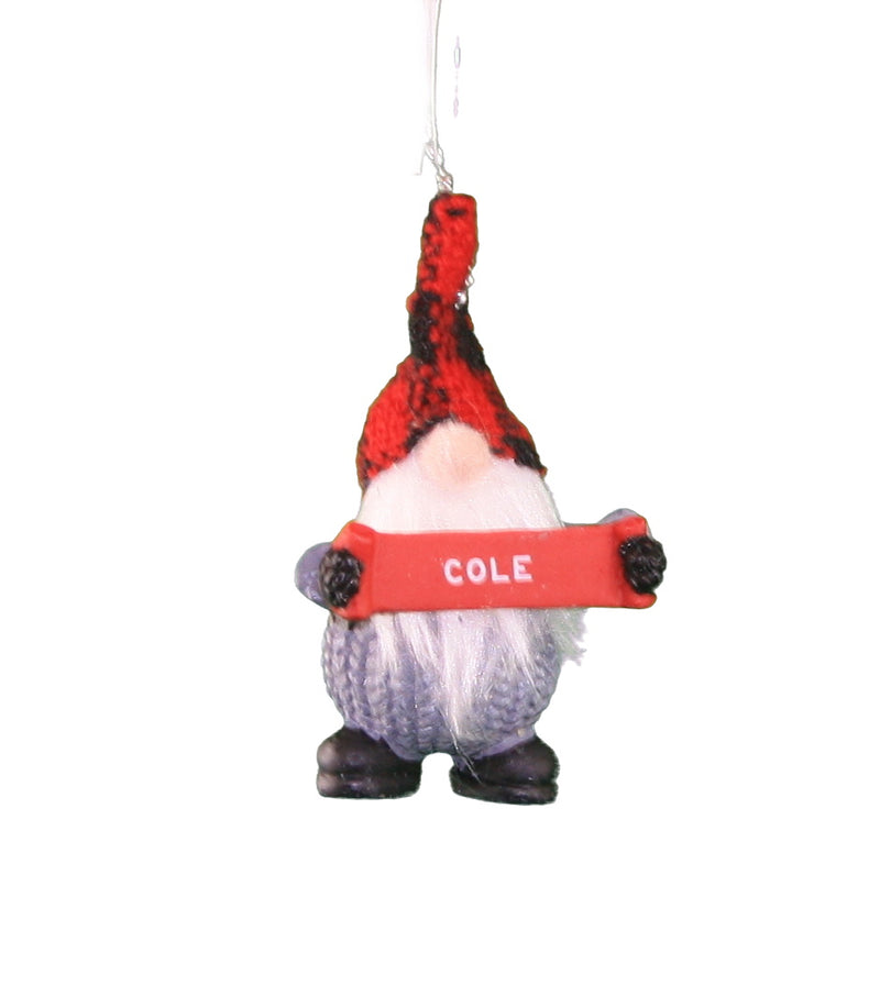 Personalized Gnome Ornament (Letters A-I) - Cole - The Country Christmas Loft