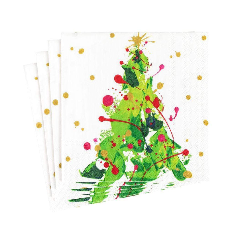 Splatter Tree Paper Luncheon Napkins - The Country Christmas Loft