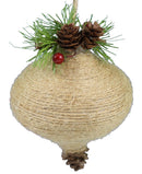 Burlap Holly - Finial - The Country Christmas Loft