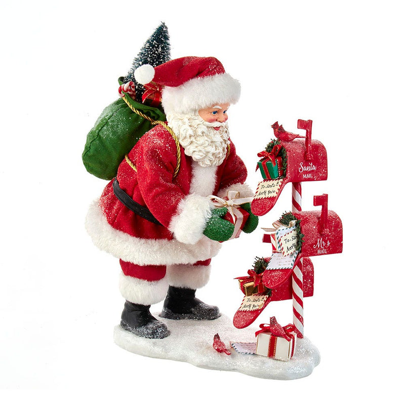 Fabriché Santa With Mailbox - 10 Inch - The Country Christmas Loft