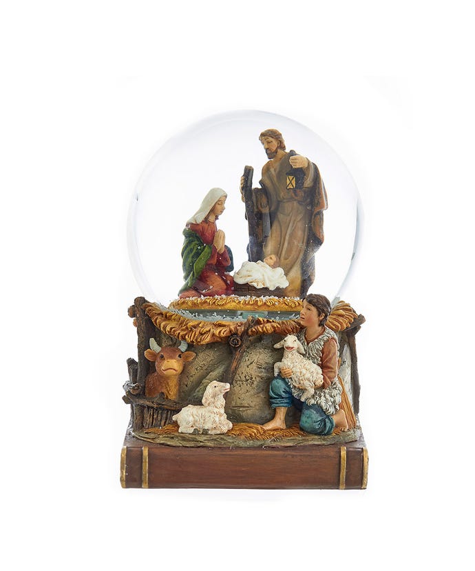 100MM  Musical Nativity Water Globe - The Country Christmas Loft