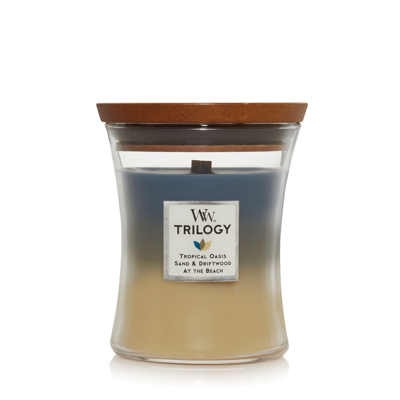 Woodwick Hourglass Jar 9.7 Ounce Candle - Natical Escape Trilogy - The Country Christmas Loft