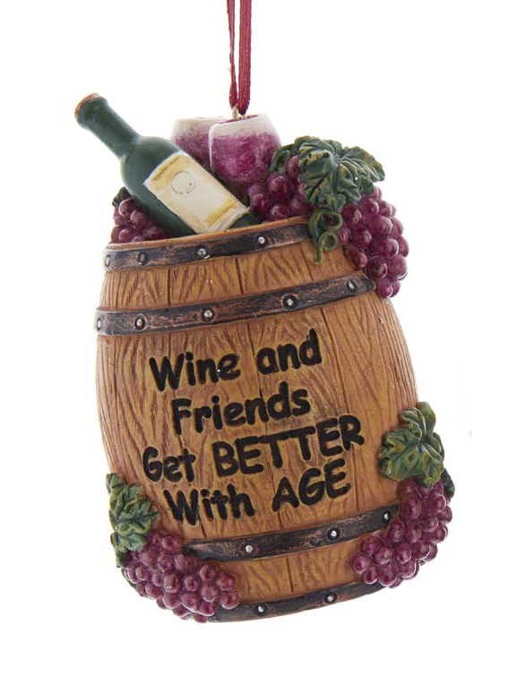 Wine and Friends Get Better with Age - Ornament - The Country Christmas Loft
