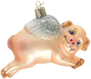 Old World Christmas Flying Pig Glass Blown Ornament - The Country Christmas Loft