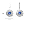 Round Sapphire Celtic Earrings