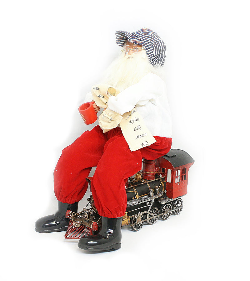 Santa On Train - 15" - The Country Christmas Loft