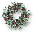 24" Holiday Wreath - Holly Leaf with Berries - The Country Christmas Loft