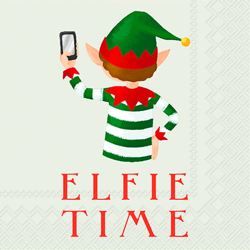 Elfie Time Cocktail Napkin - The Country Christmas Loft