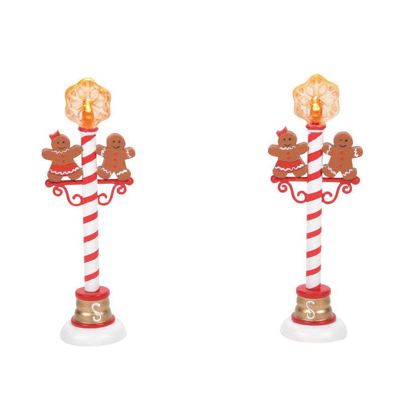 Gingerbread Street Lights - Set of 2 Village Accessory - The Country Christmas Loft