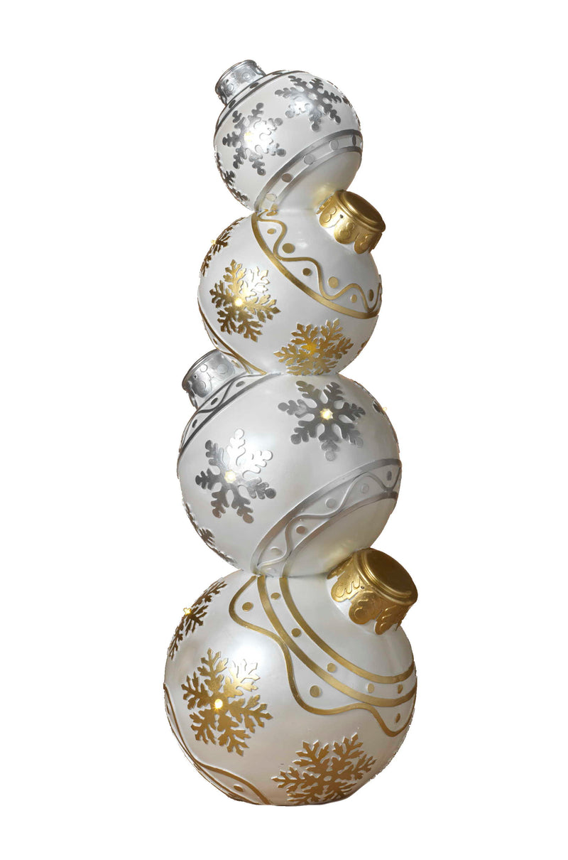 Lighted White Musical Resin Stacking Ornament - 40 Inch - The Country Christmas Loft