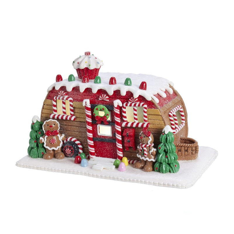 Gingerbread Camper LED House Table Piece - The Country Christmas Loft