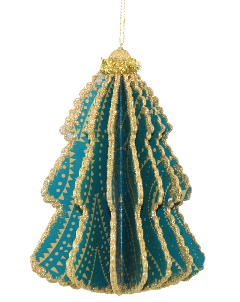 Bohemian Printed Paper Tree Ornament - The Country Christmas Loft